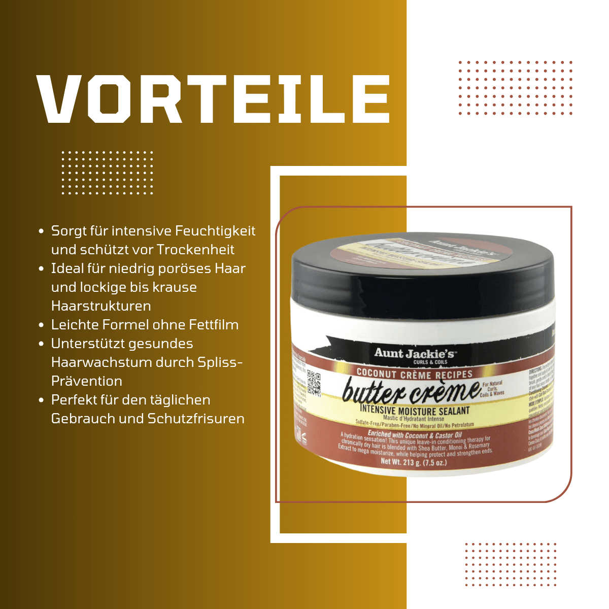 Aunt Jackie's Coconut Creme Recipes Butter Crème Intensive Moisture Sealant - Meerapa Deutschland