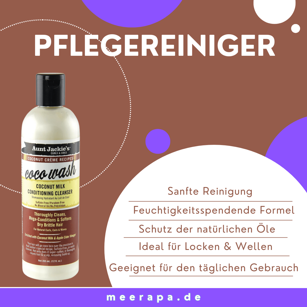Aunt Jackie's Coconut Creme Recipes Coco Wash Conditioning Cleanser - Meerapa Deutschland