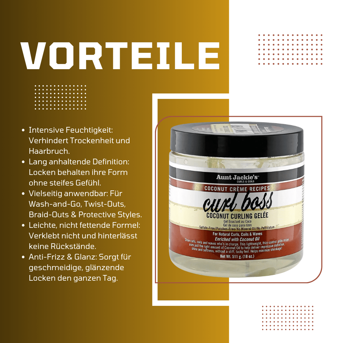 Aunt Jackie's Curl Boss Coconut Curling Gelée - Meerapa Deutschland