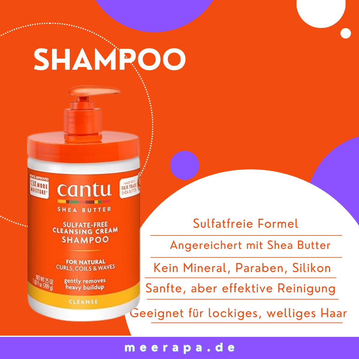 Cantu Shea Butter Sulfate - Free Hydrating Cream Shampoo - Meerapa Deutschland