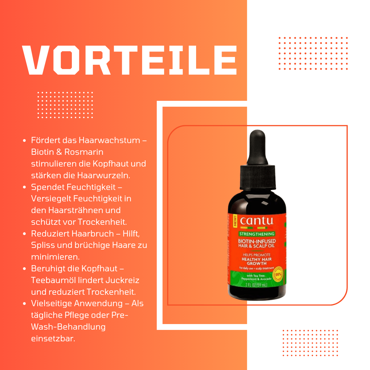 Cantu Strengthening Biotin - Infused Hair & Scalp Oil - Meerapa Deutschland