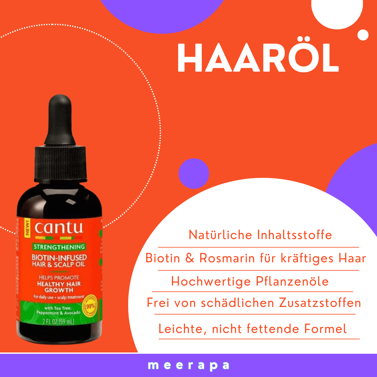 Cantu Strengthening Biotin - Infused Hair & Scalp Oil - Meerapa Deutschland