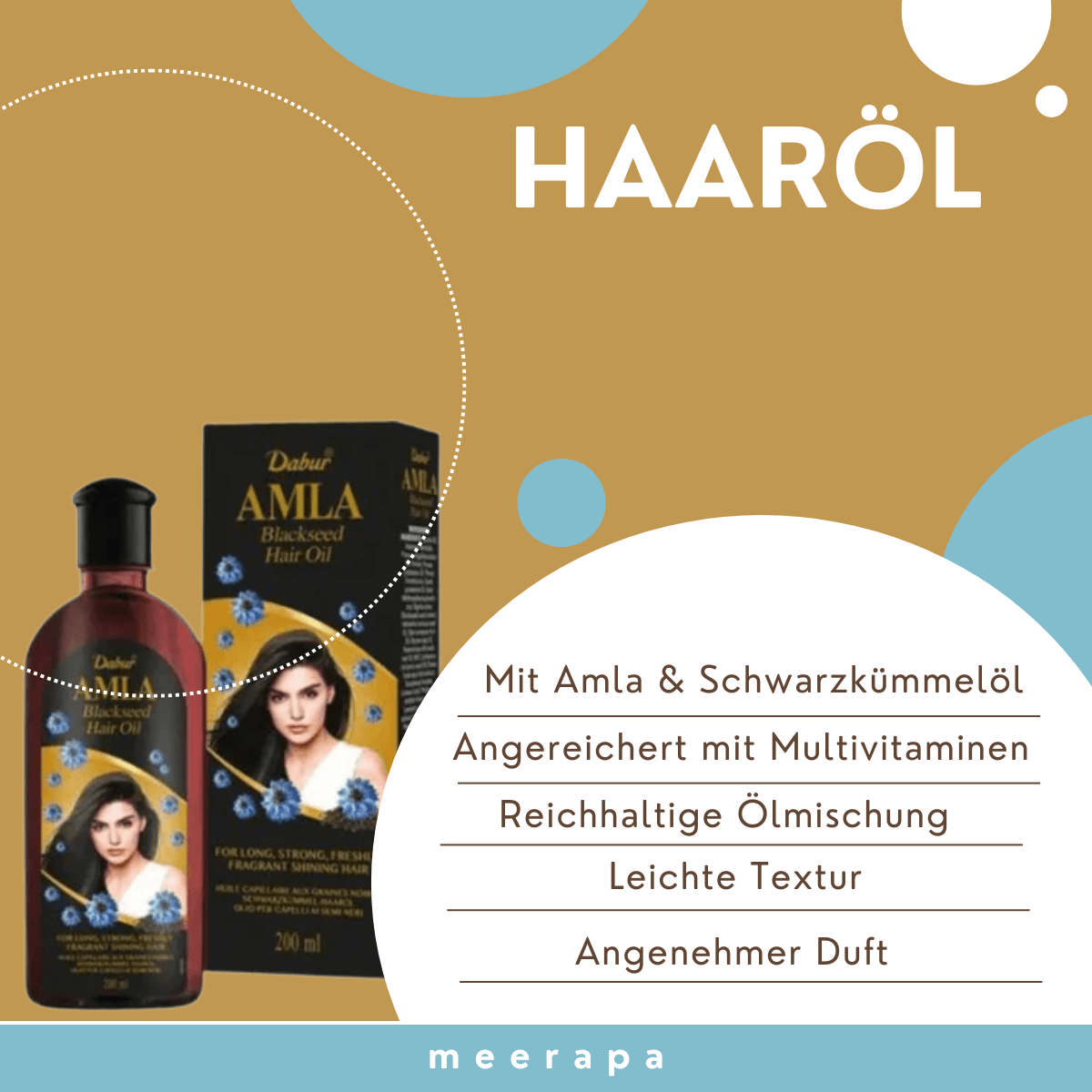 Dabur Amla Blackseed Hair Oil - Meerapa Deutschland