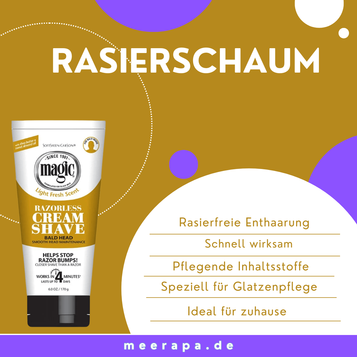 Magic Razorless Cream Shave - Bald Head - Meerapa Deutschland