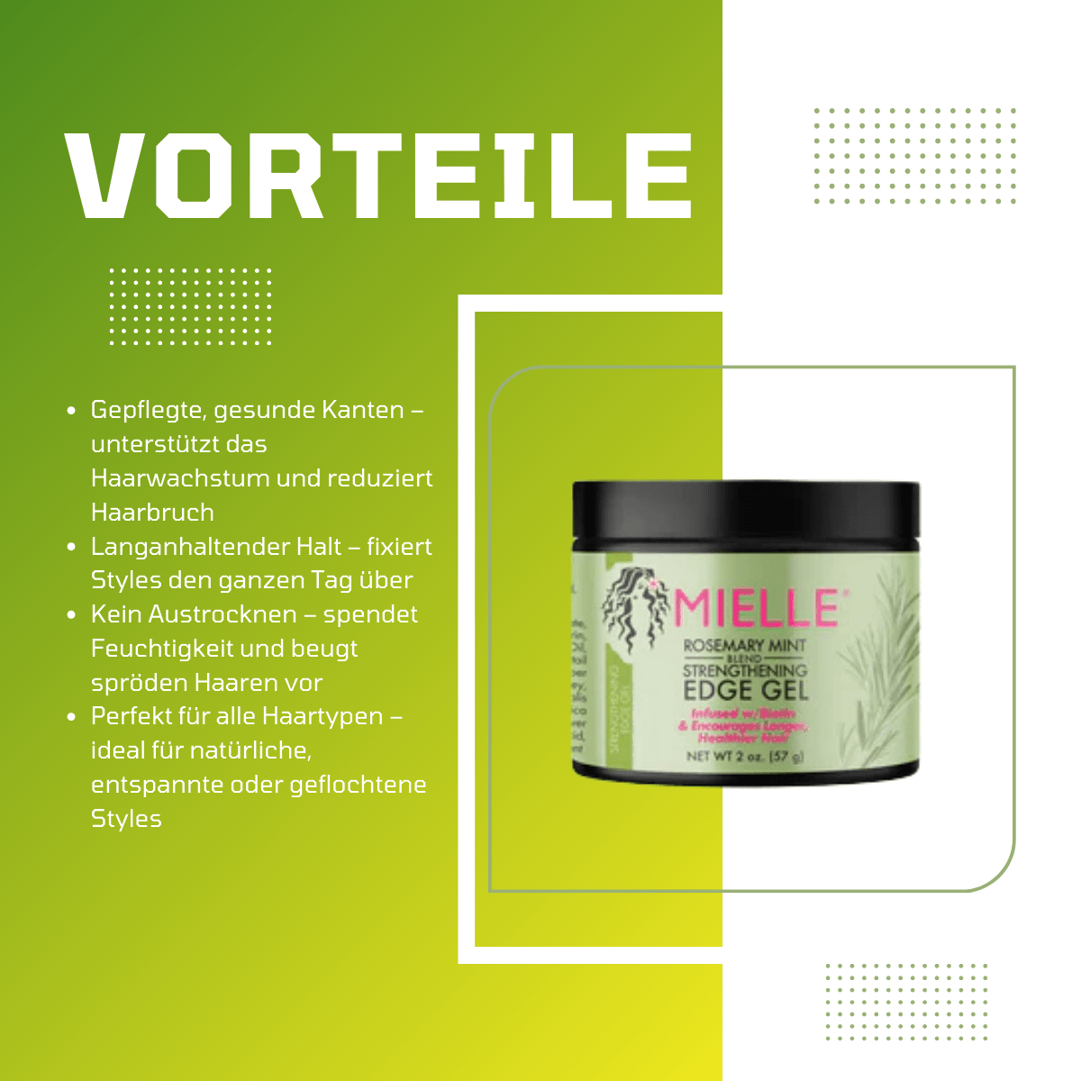 Mielle Rosemary Mint Hair Strengthening Edge Gel - Meerapa Deutschland