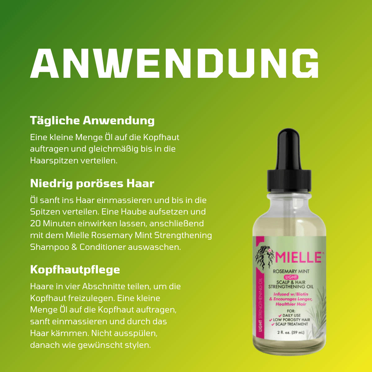Mielle Rosemary Mint Light Scalp & Hair Strengthening Oil - Meerapa Deutschland