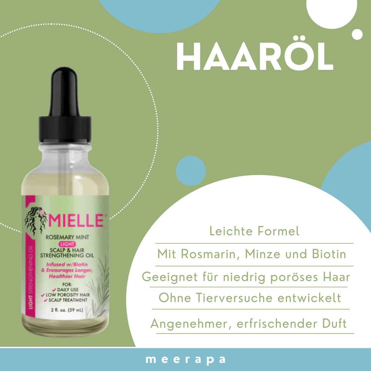 Mielle Rosemary Mint Light Scalp & Hair Strengthening Oil - Meerapa Deutschland
