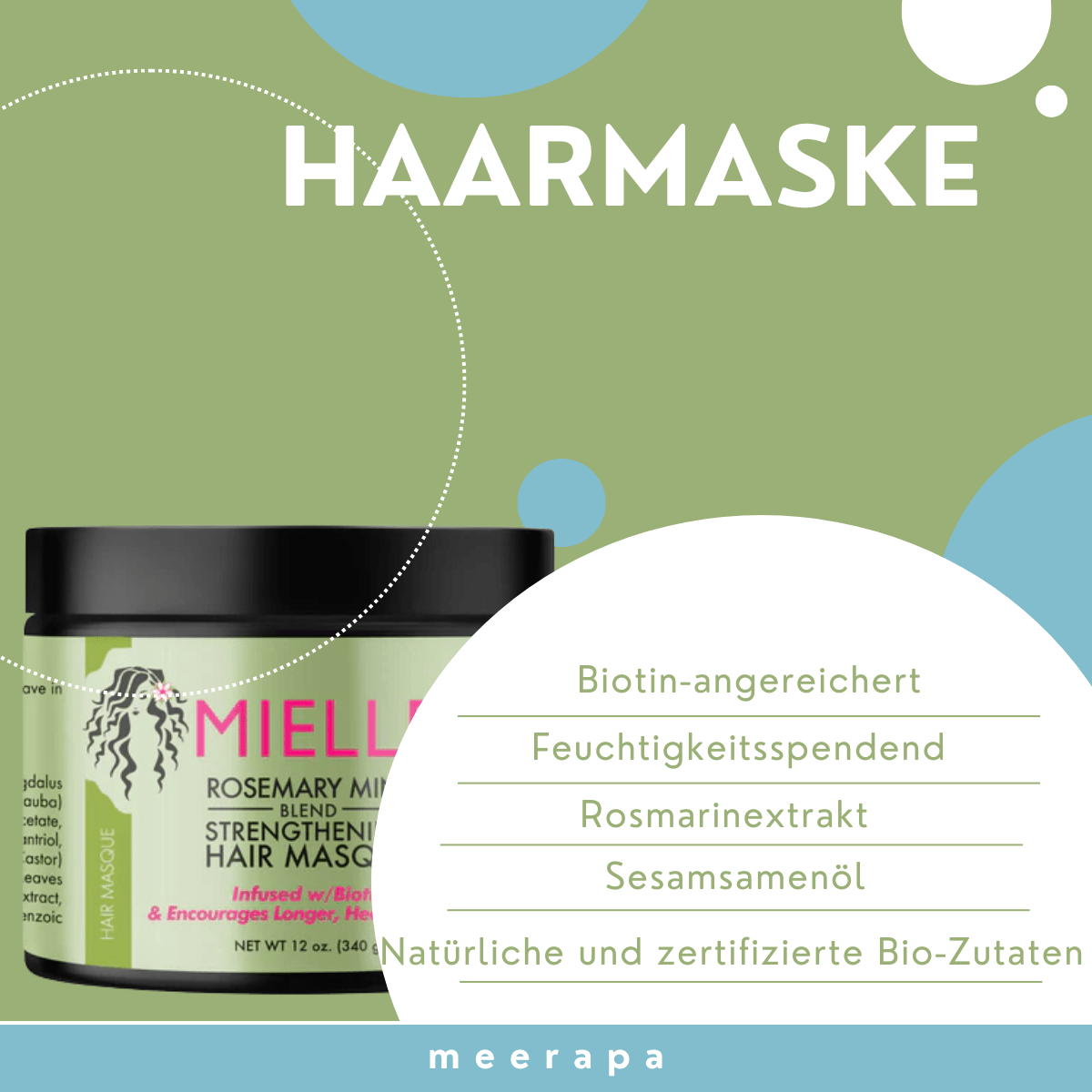 Mielle Rosemary Mint Strengthening Hair Masque - Meerapa Deutschland