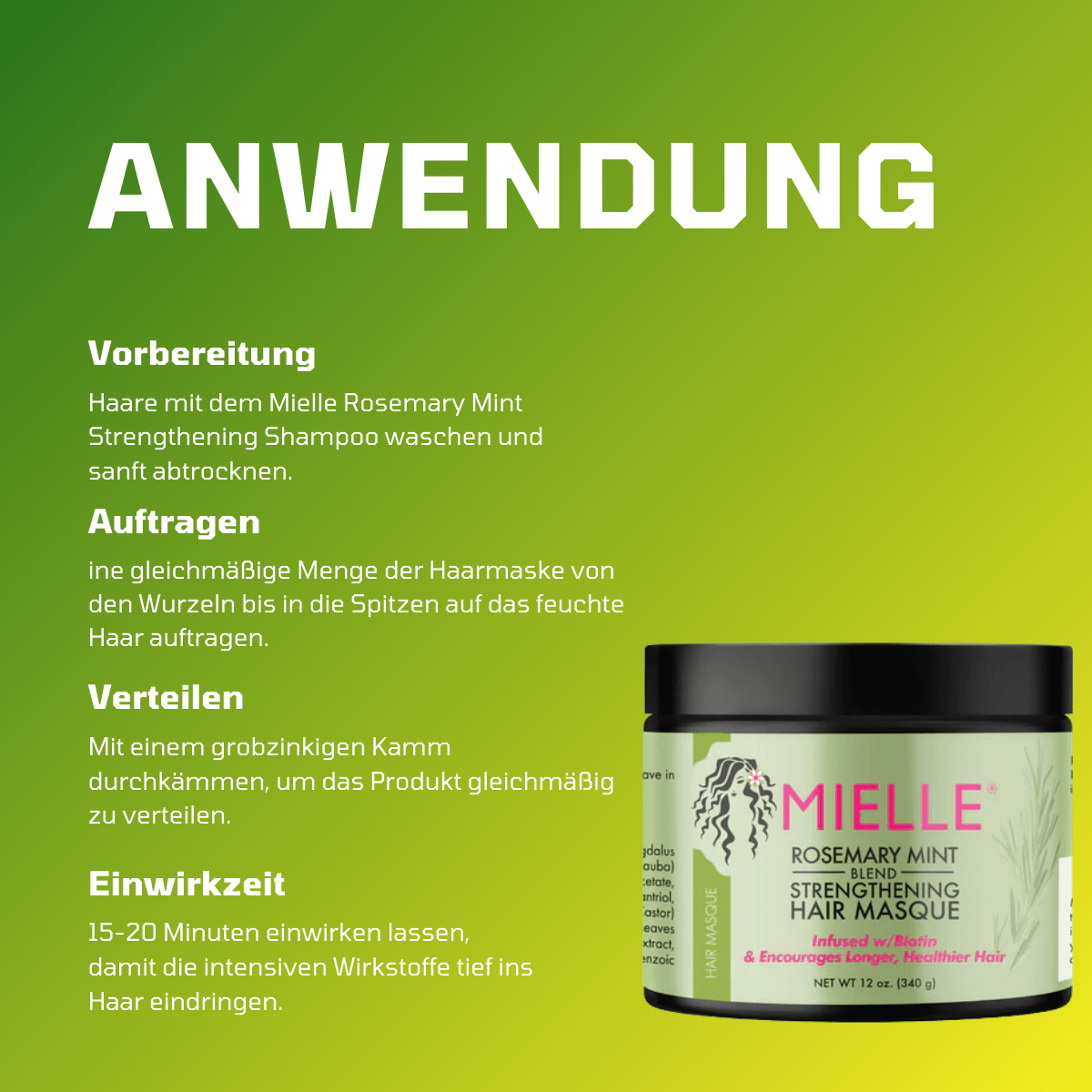 Mielle Rosemary Mint Strengthening Hair Masque - Meerapa Deutschland