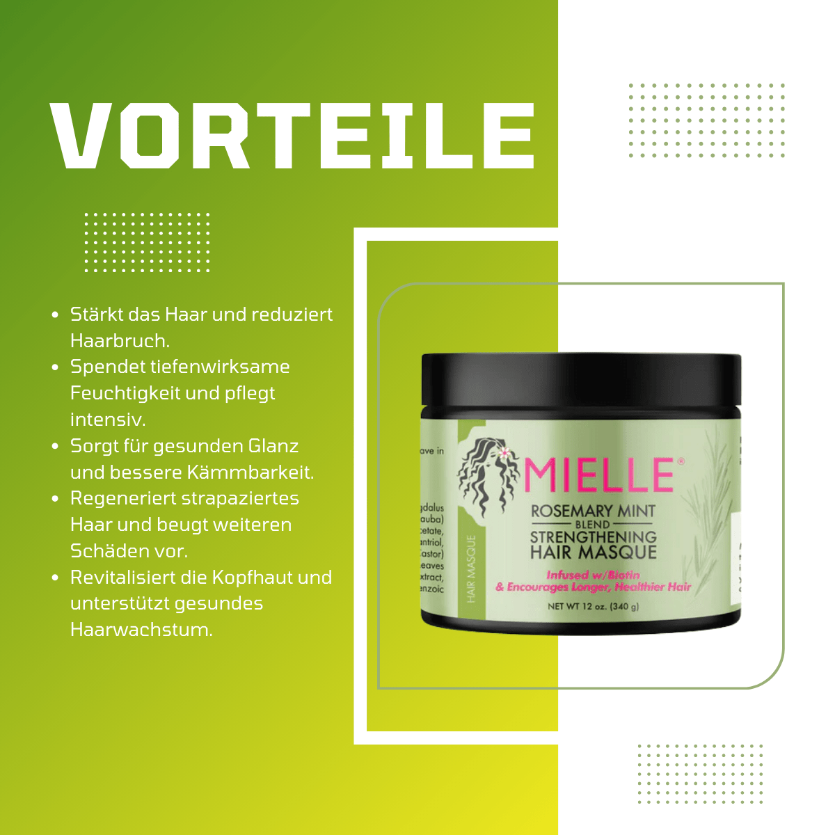 Mielle Rosemary Mint Strengthening Hair Masque - Meerapa Deutschland