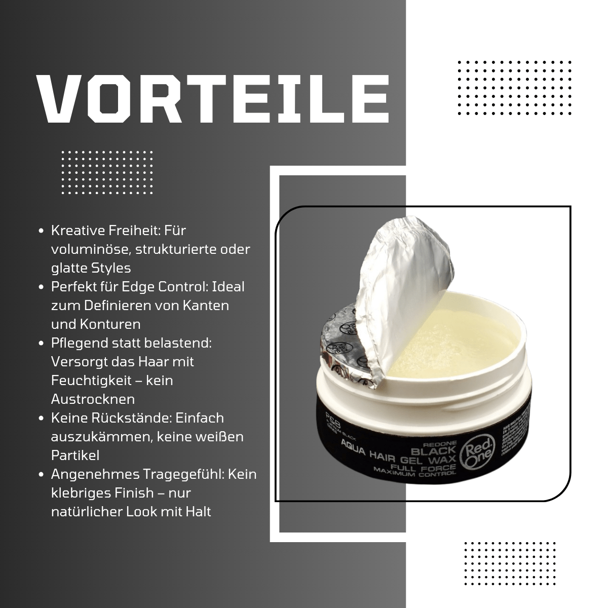 RedOne Aqua Hair Gel Wax Maximum Control - Black - Meerapa Deutschland