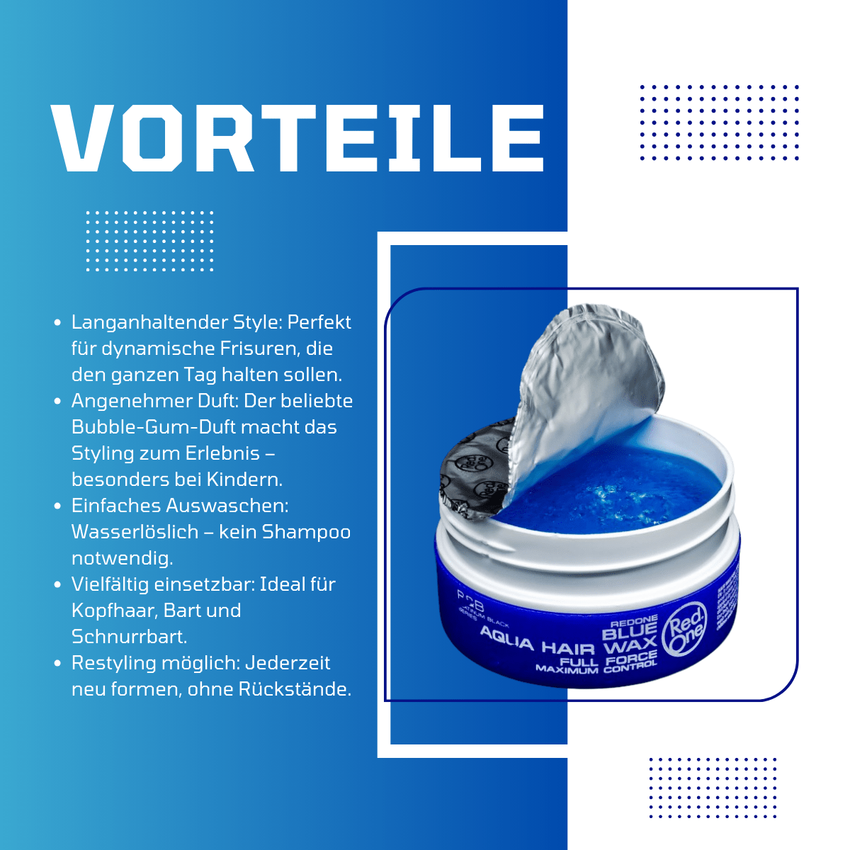 RedOne Aqua Hair Gel Wax Maximum Control - Blue - Meerapa Deutschland