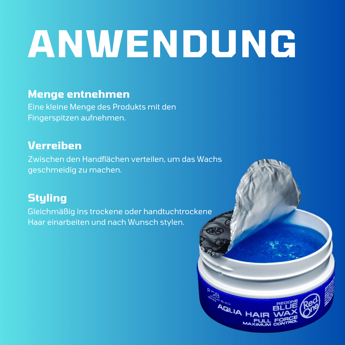 RedOne Aqua Hair Gel Wax Maximum Control - Blue - Meerapa Deutschland