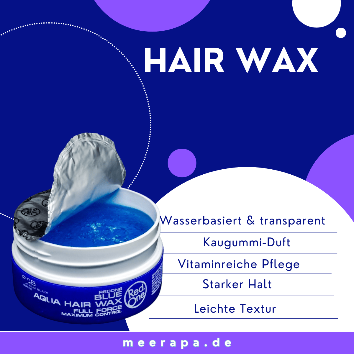 RedOne Aqua Hair Gel Wax Maximum Control - Blue - Meerapa Deutschland