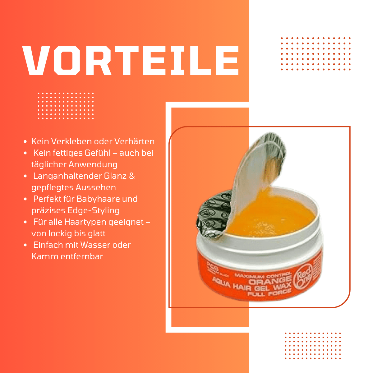 RedOne Aqua Hair Gel Wax Maximum Control - Orange - Meerapa Deutschland