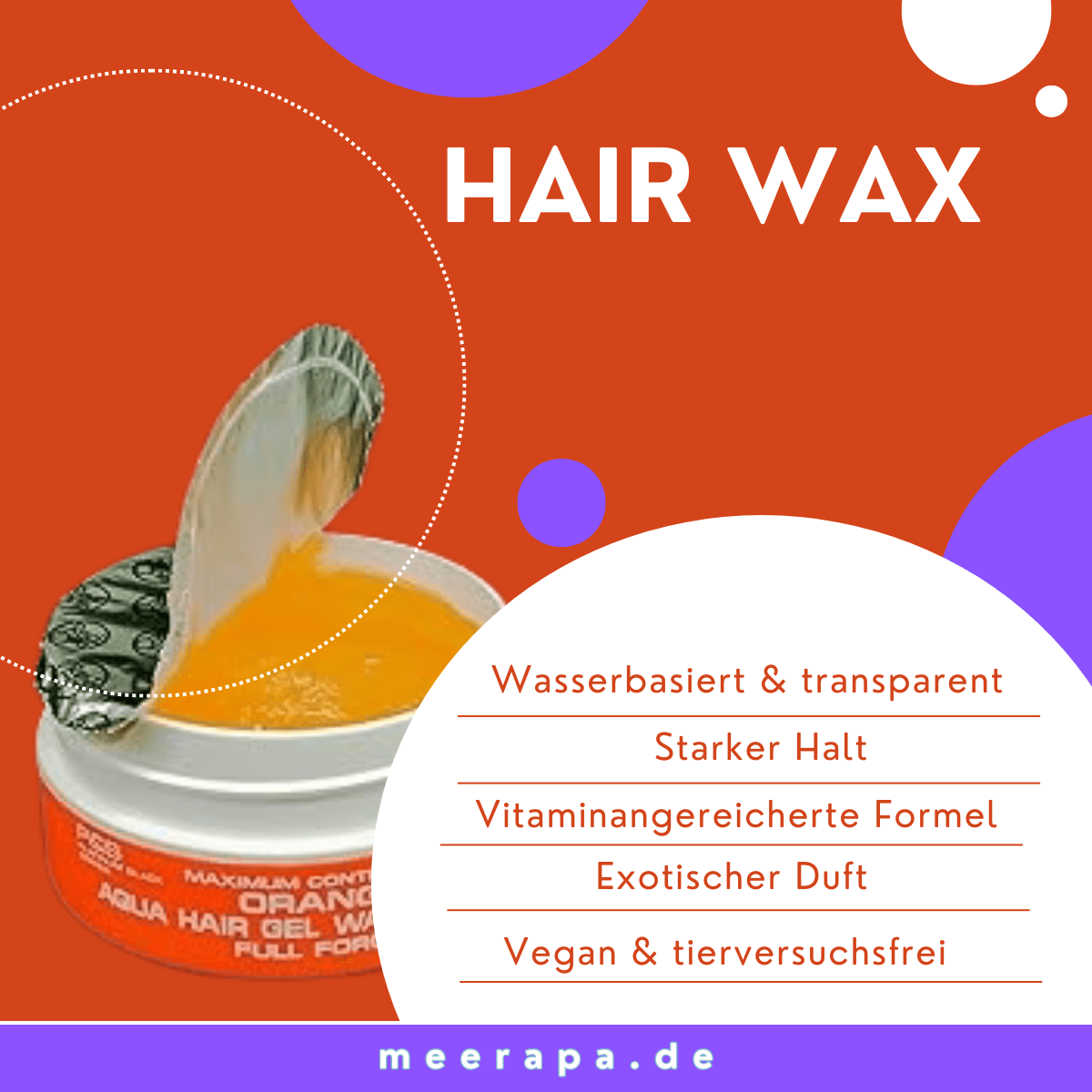 RedOne Aqua Hair Gel Wax Maximum Control - Orange - Meerapa Deutschland
