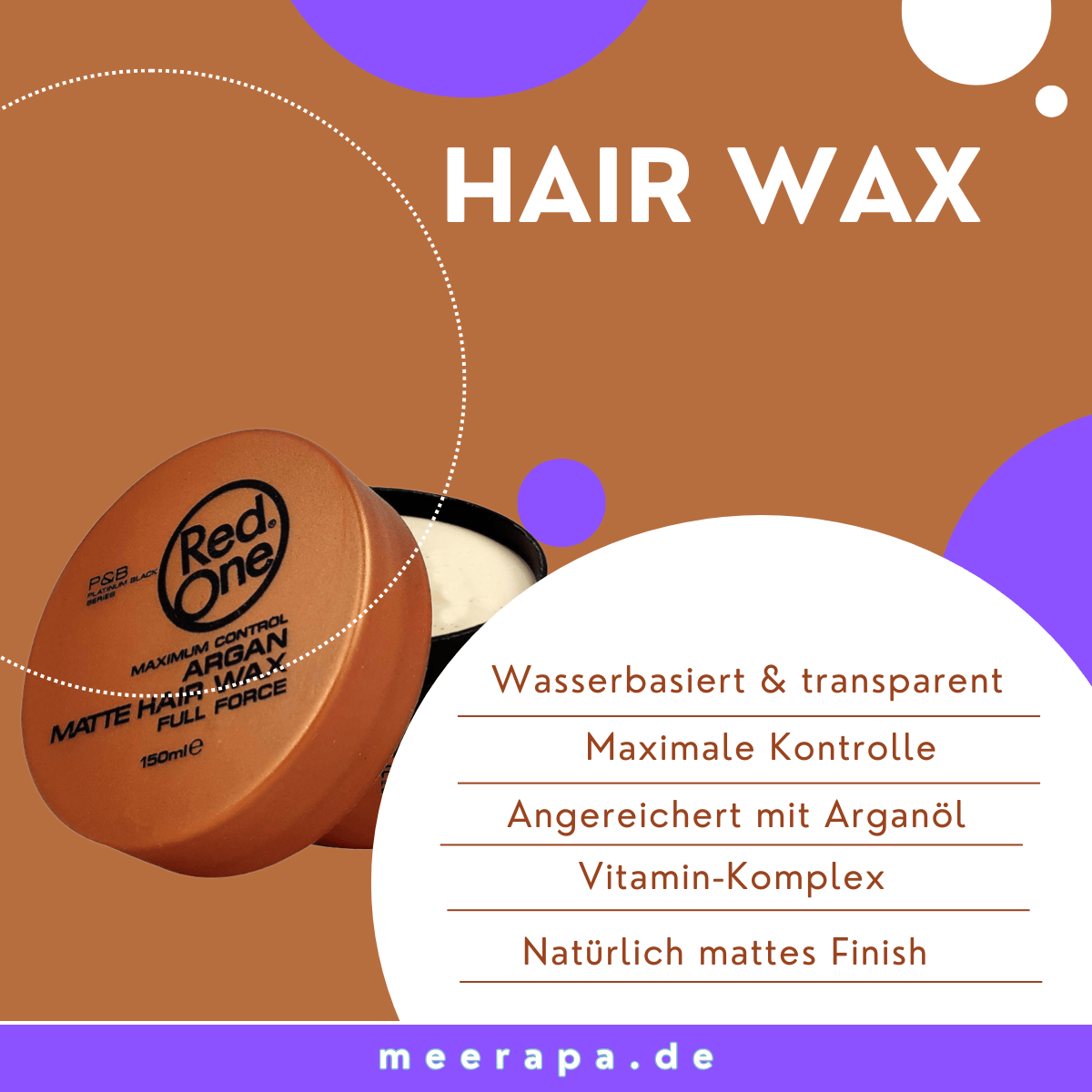RedOne Matte Hair Wax Full Force - Argan - Meerapa Deutschland