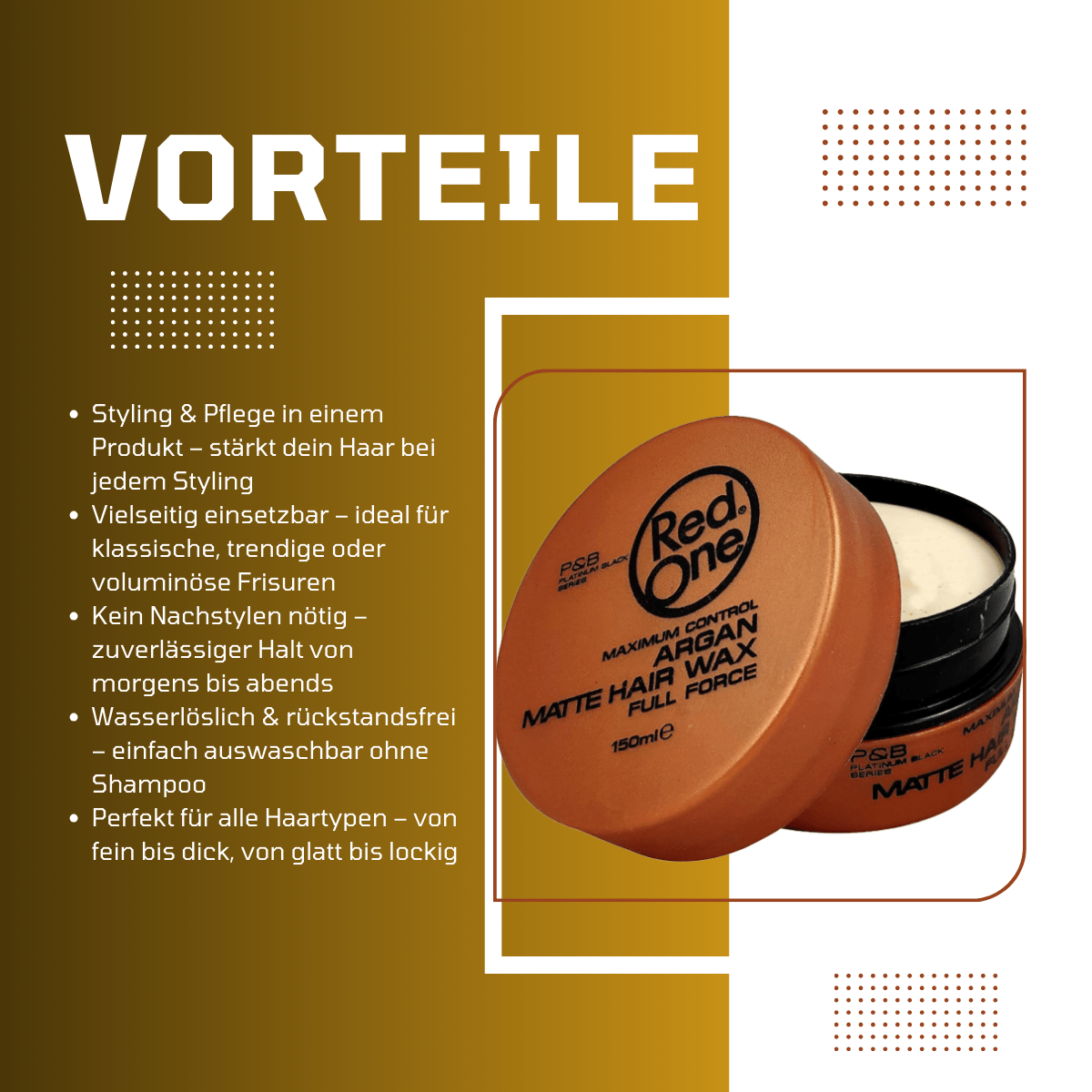 RedOne Matte Hair Wax Full Force - Argan - Meerapa Deutschland