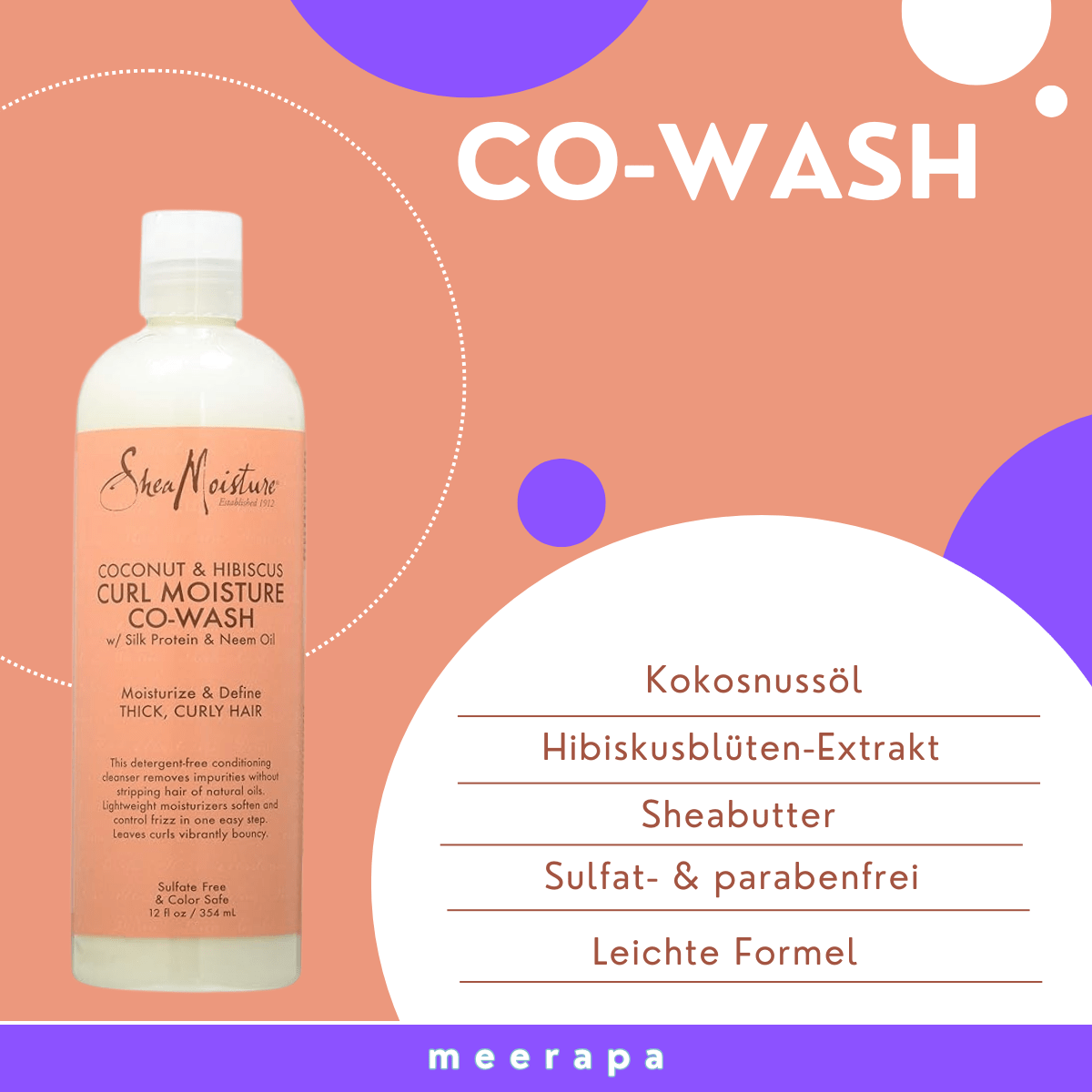 SheaMoisture Coconut & Hibiscus Curl Moisture Co - Wash - Meerapa Deutschland