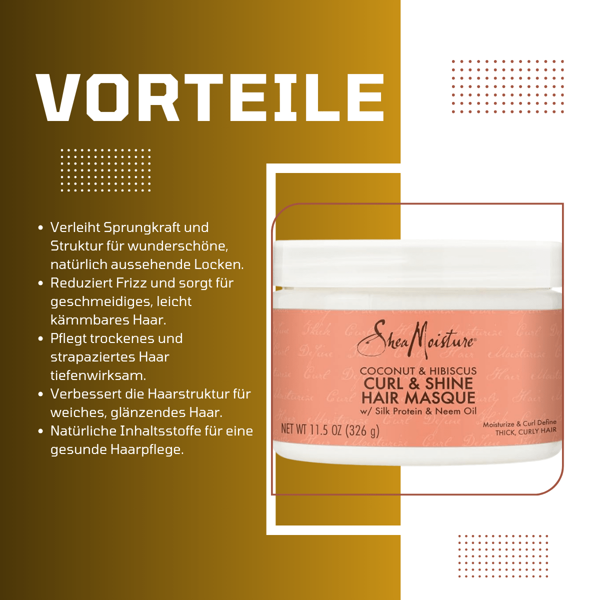 SheaMoisture Coconut & Hibiscus Curl & Shine Hair Masque - Meerapa Deutschland