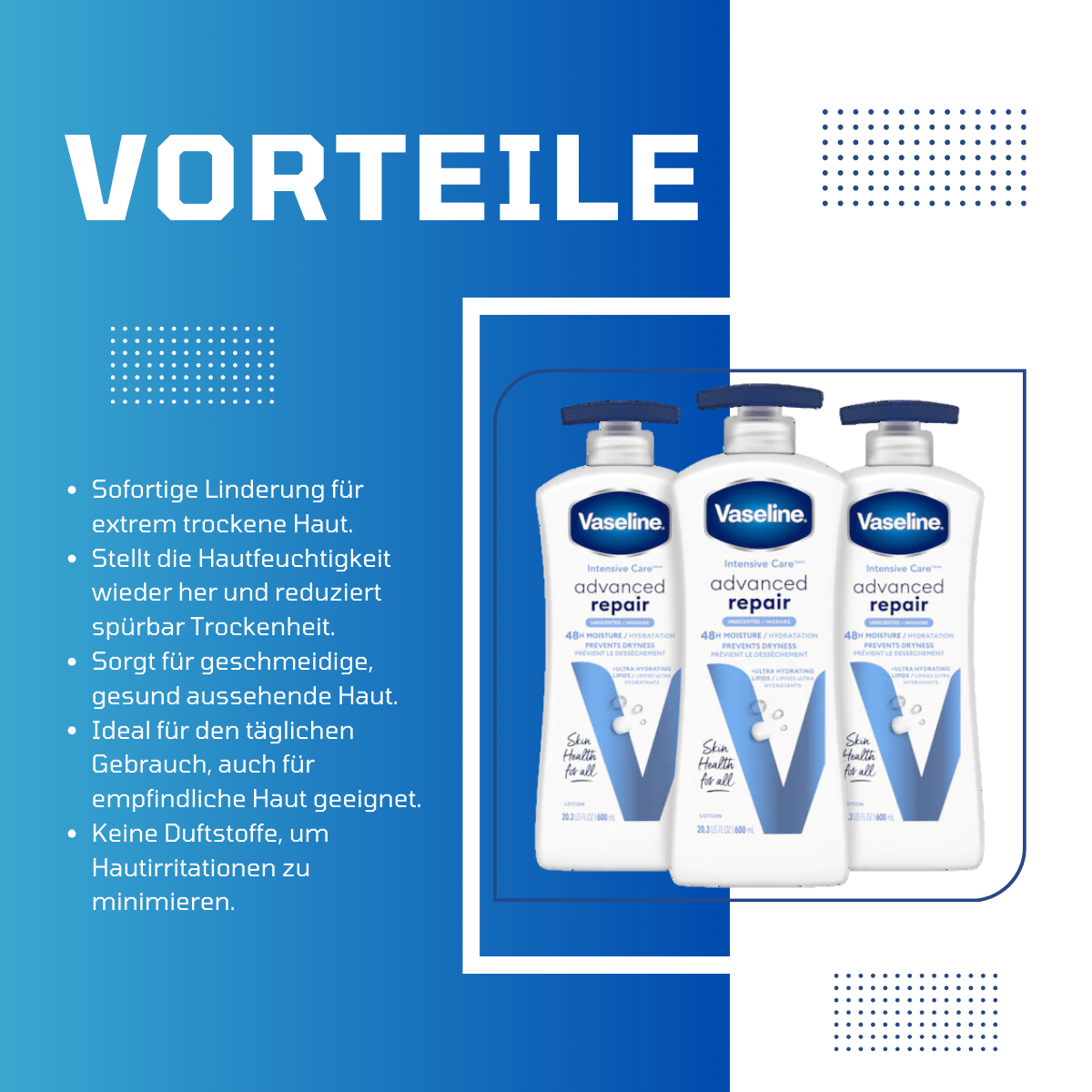 Vaseline® Intensive Care Advanced Repair Unscented Lotion - Meerapa Deutschland