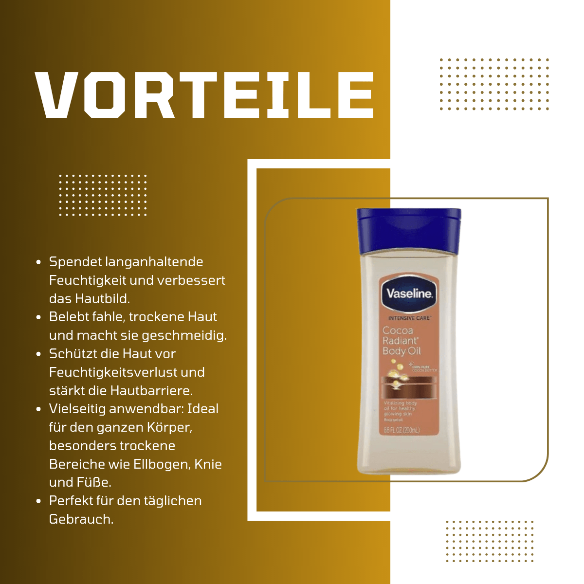 Vaseline Intensive Care Cocoa Radiant Body Oil - Meerapa Deutschland