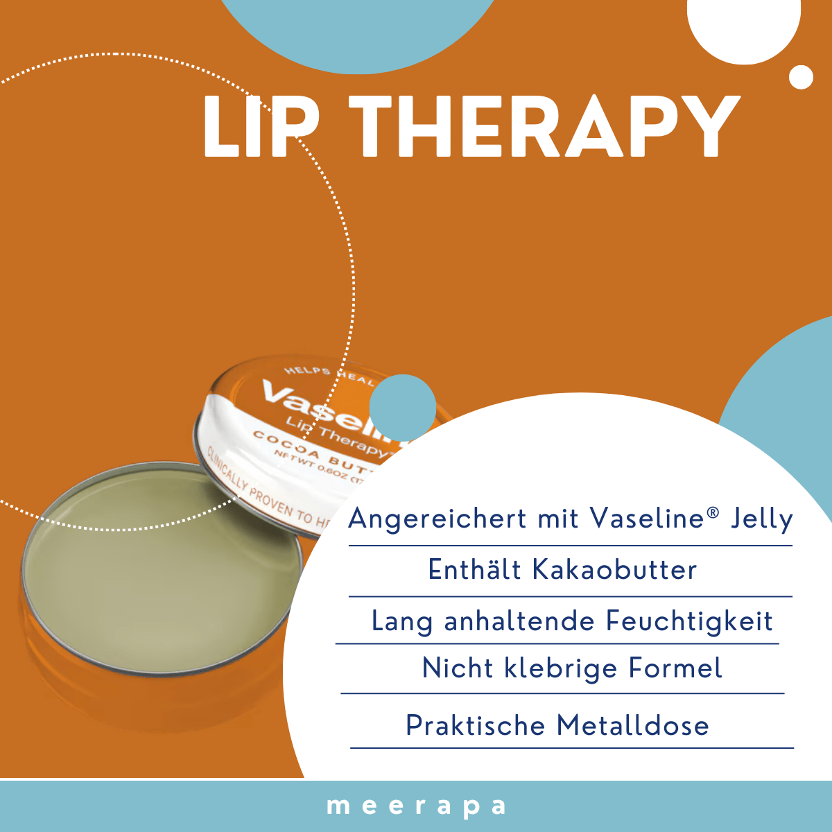 Vaseline® Lip Therapy Cocoa Butter Tin - Meerapa Deutschland