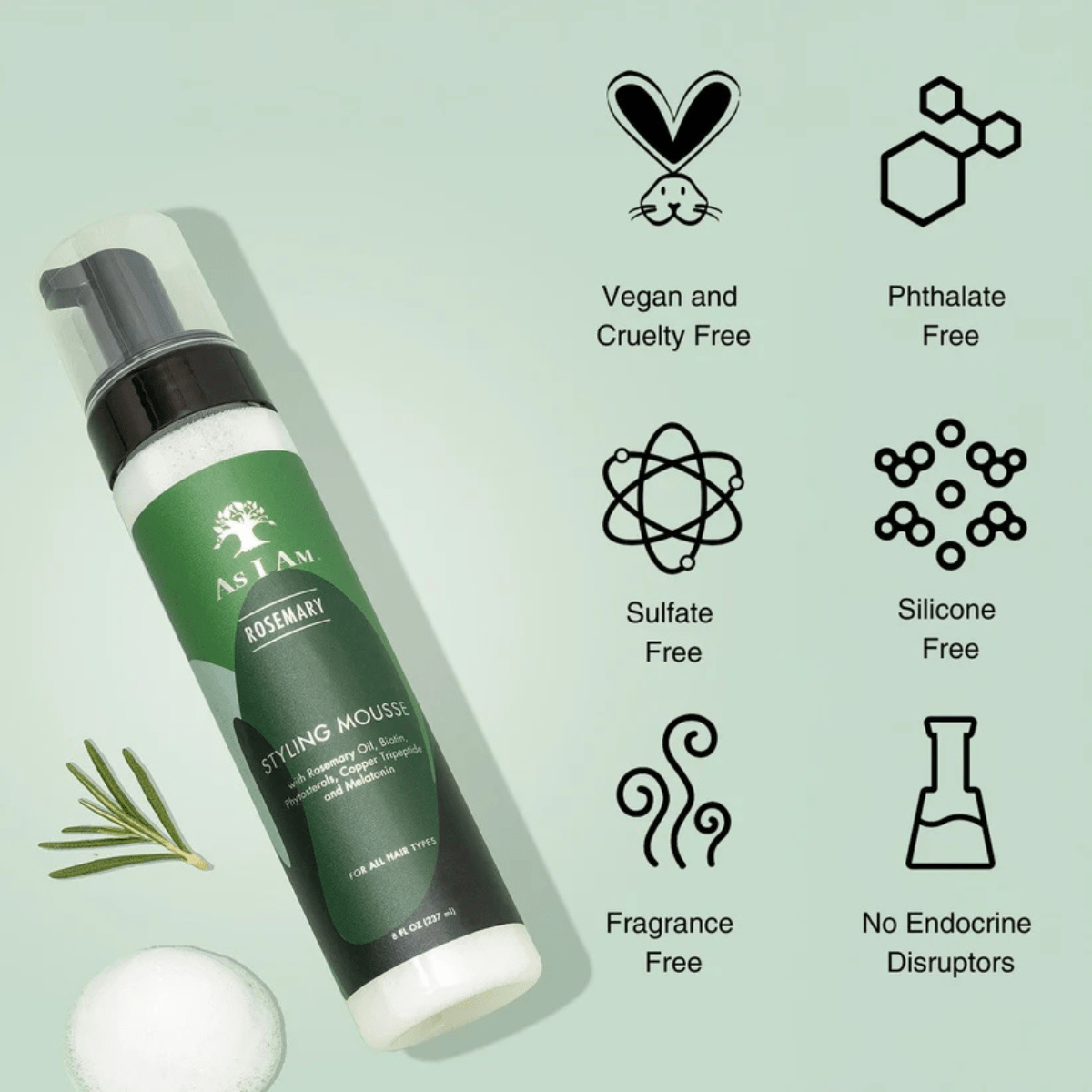 As I Am Rosemary Styling Mousse - Meerapa Deutschland