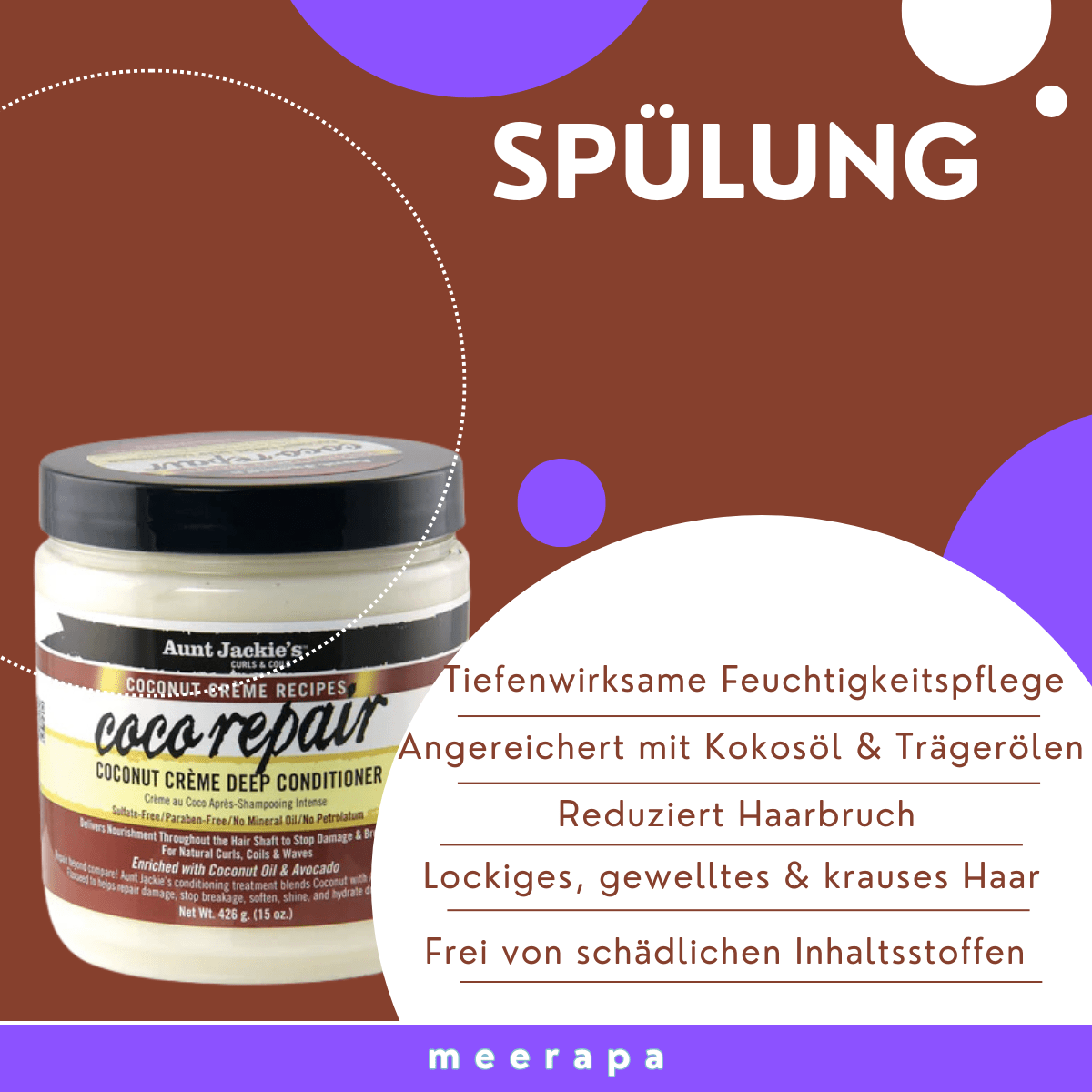 Aunt Jackie's Coco Repair Coconut Crème Deep Conditioner - Meerapa Deutschland
