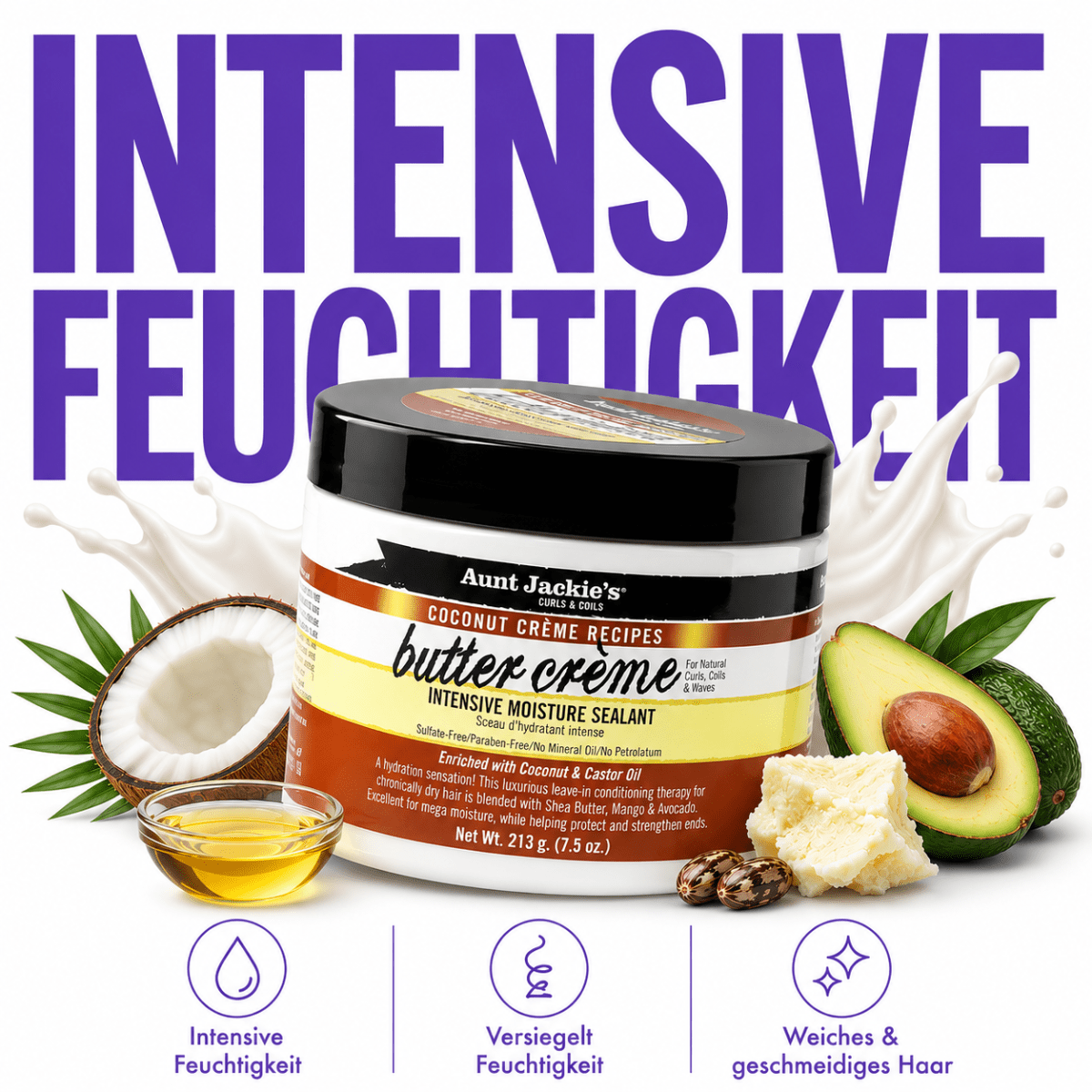 Aunt Jackie's Coconut Creme Recipes Butter Crème Intensive Moisture Sealant - Meerapa Deutschland