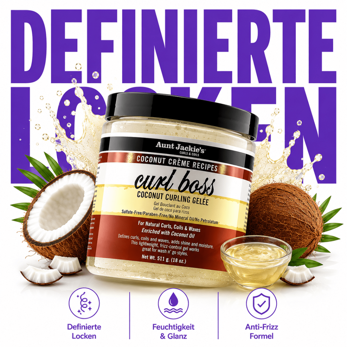 Aunt Jackie's Curl Boss Coconut Curling Gelée - Meerapa Deutschland