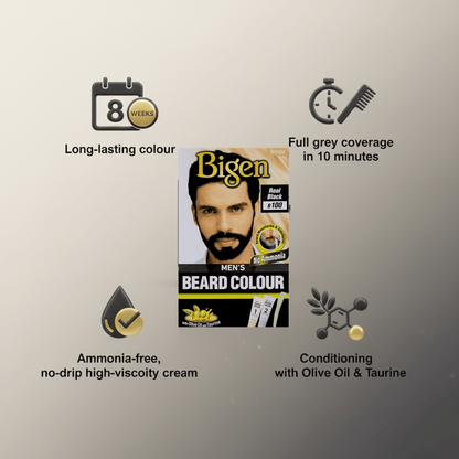 Bigen Men's Beard Colour B100 - Real Black - Meerapa Deutschland