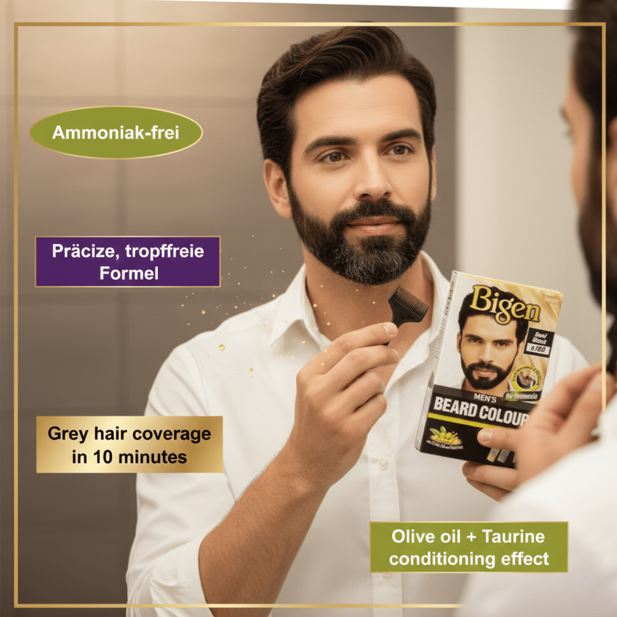 Bigen Men's Beard Colour B100 - Real Black - Meerapa Deutschland