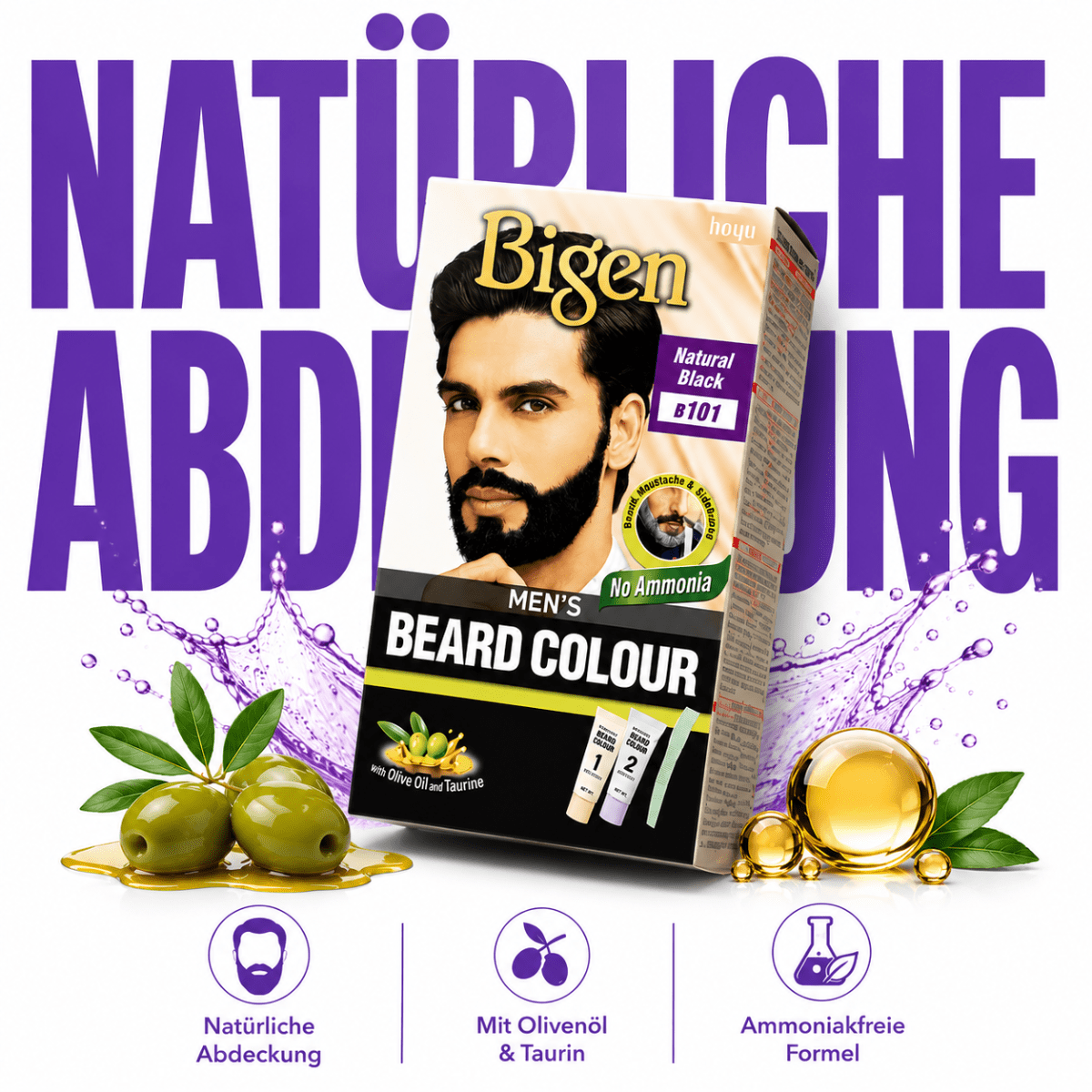 Bigen Men's Beard Colour B101 – Natural Black - Meerapa Deutschland