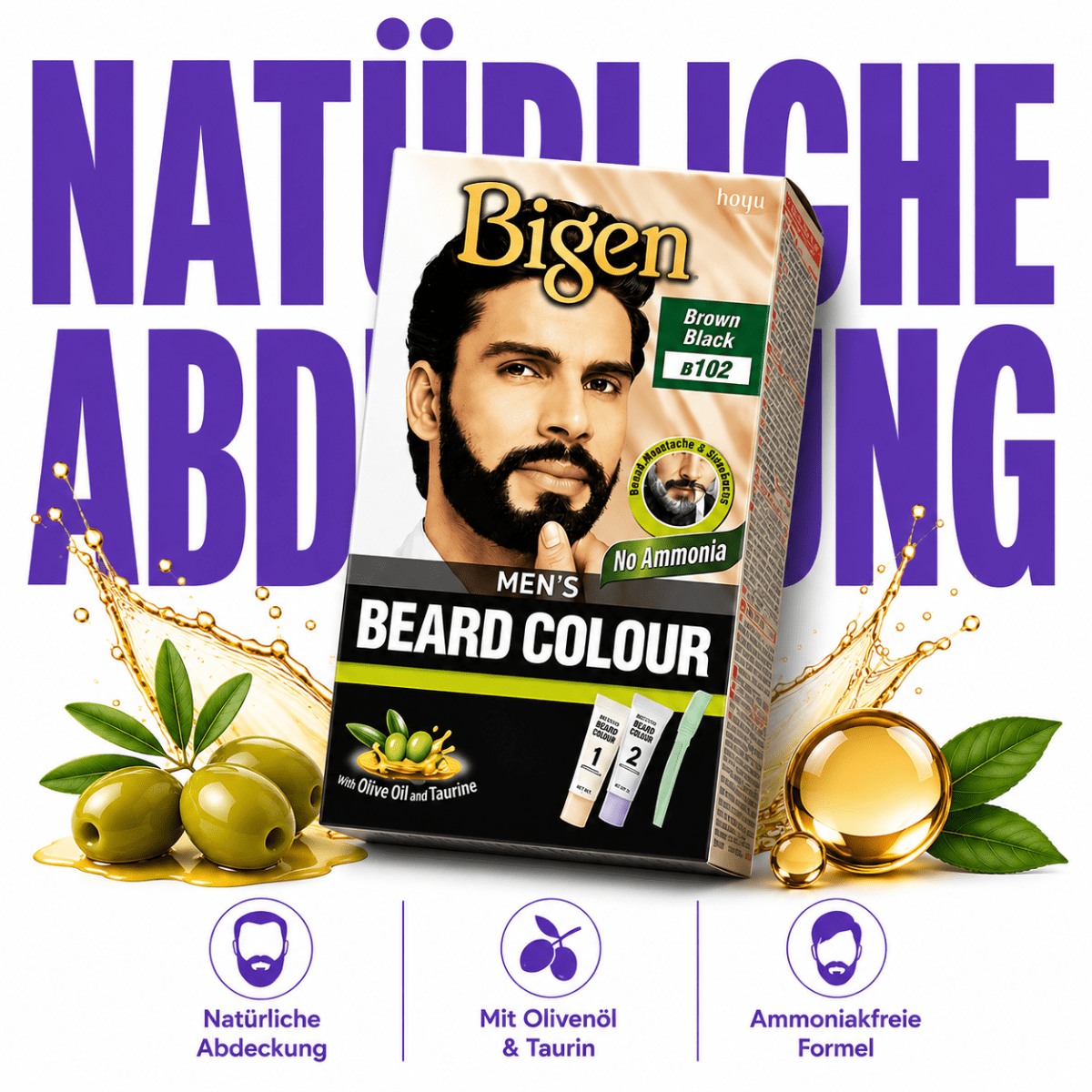 Bigen Men's Beard Colour B102 - Brown Black - Meerapa Deutschland