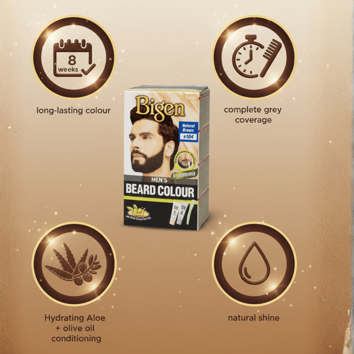 Bigen Men's Beard Colour B104 - Natural Brown - Meerapa Deutschland