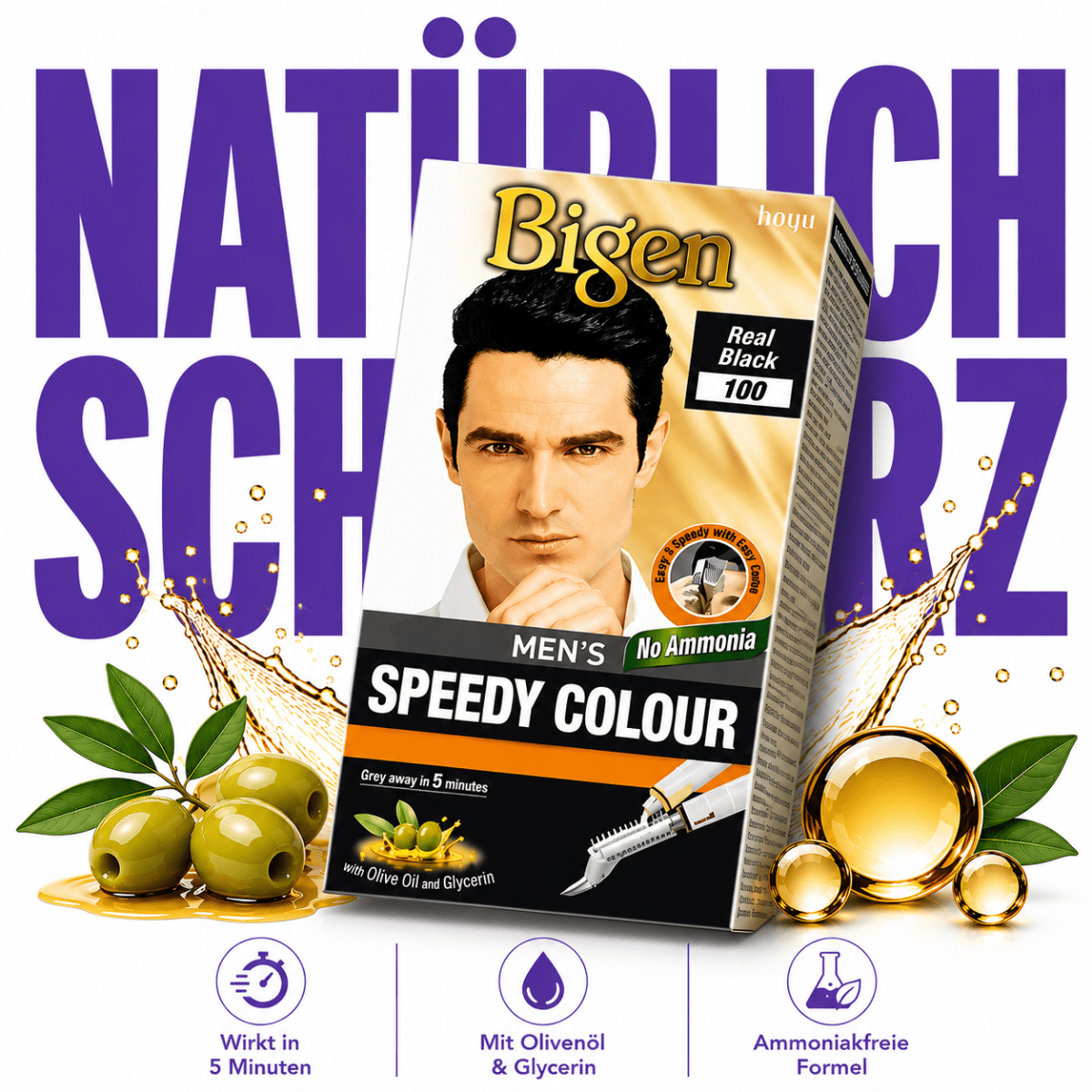 Bigen Men's Speedy Colour 100 – Real Black - Meerapa Deutschland