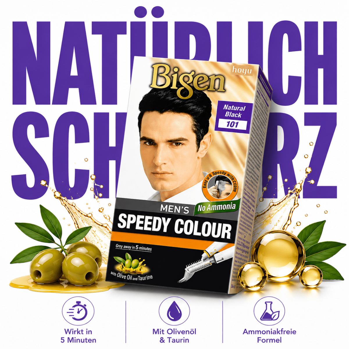 Bigen Men's Speedy Colour 101 – Natural Black - Meerapa Deutschland