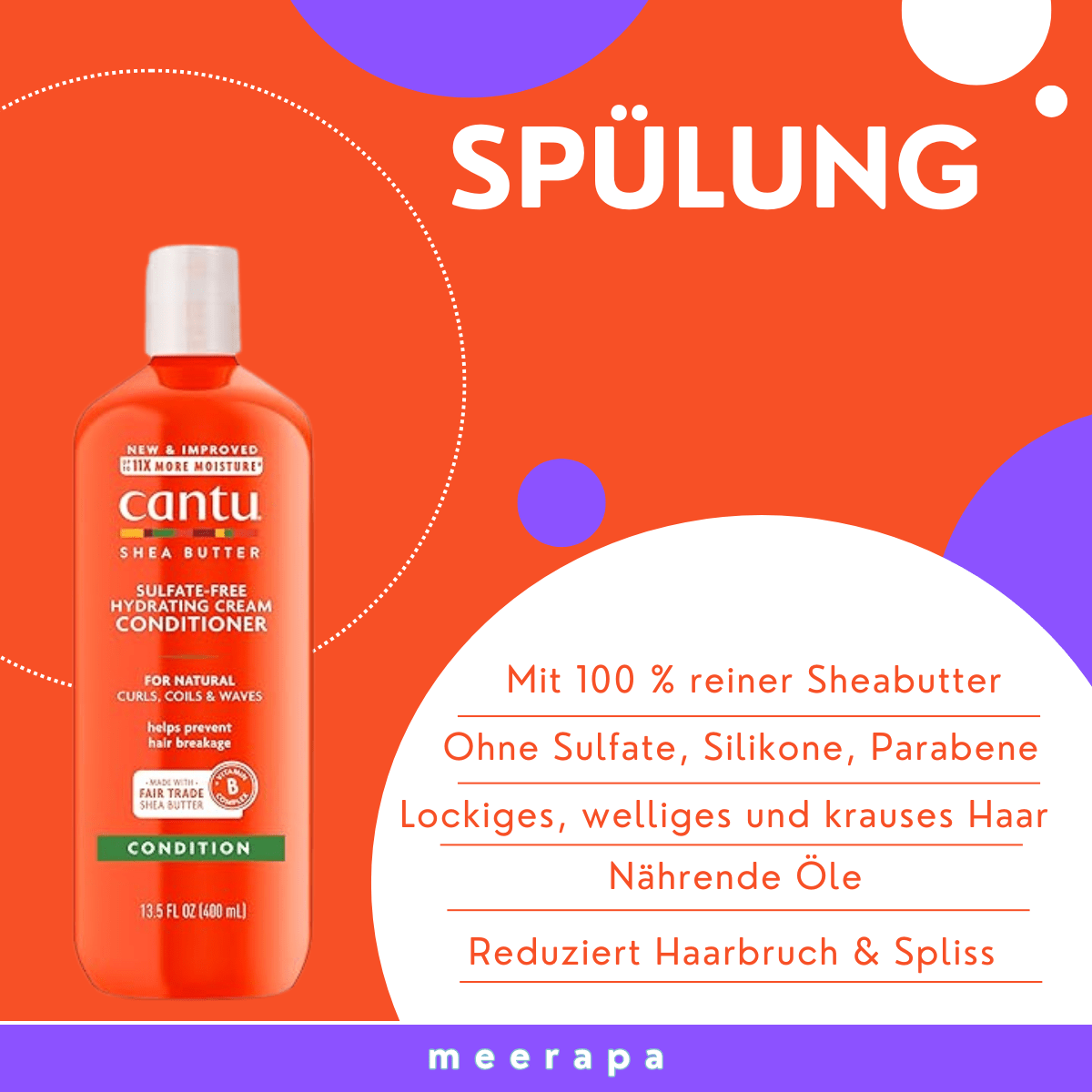 Cantu Shea Butter Sulfate - Free Hydrating Cream Conditioner - Meerapa Deutschland