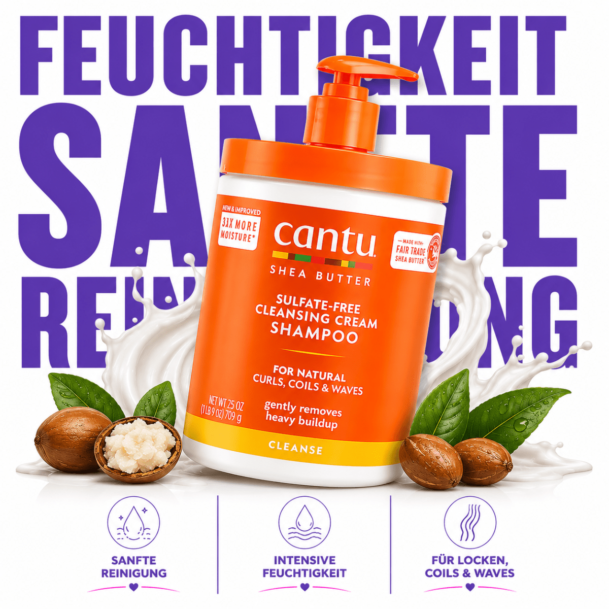Cantu Shea Butter Sulfate-Free Hydrating Cream Shampoo - Meerapa Deutschland