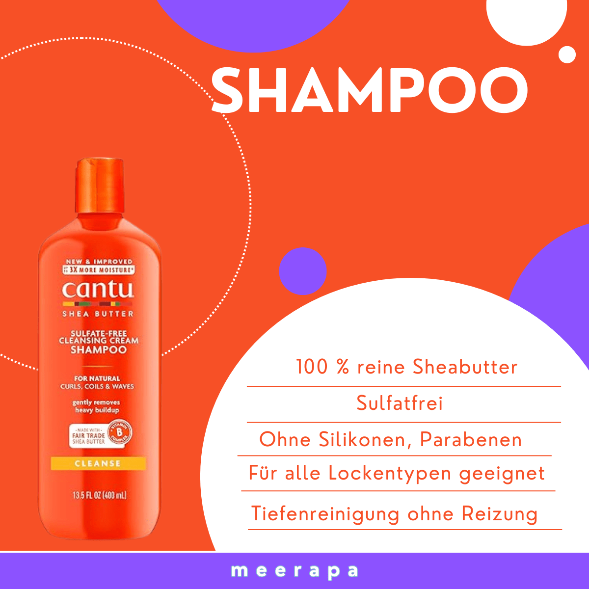 Cantu Shea Butter Sulphate - Free Cleansing Cream Shampoo - Meerapa Deutschland