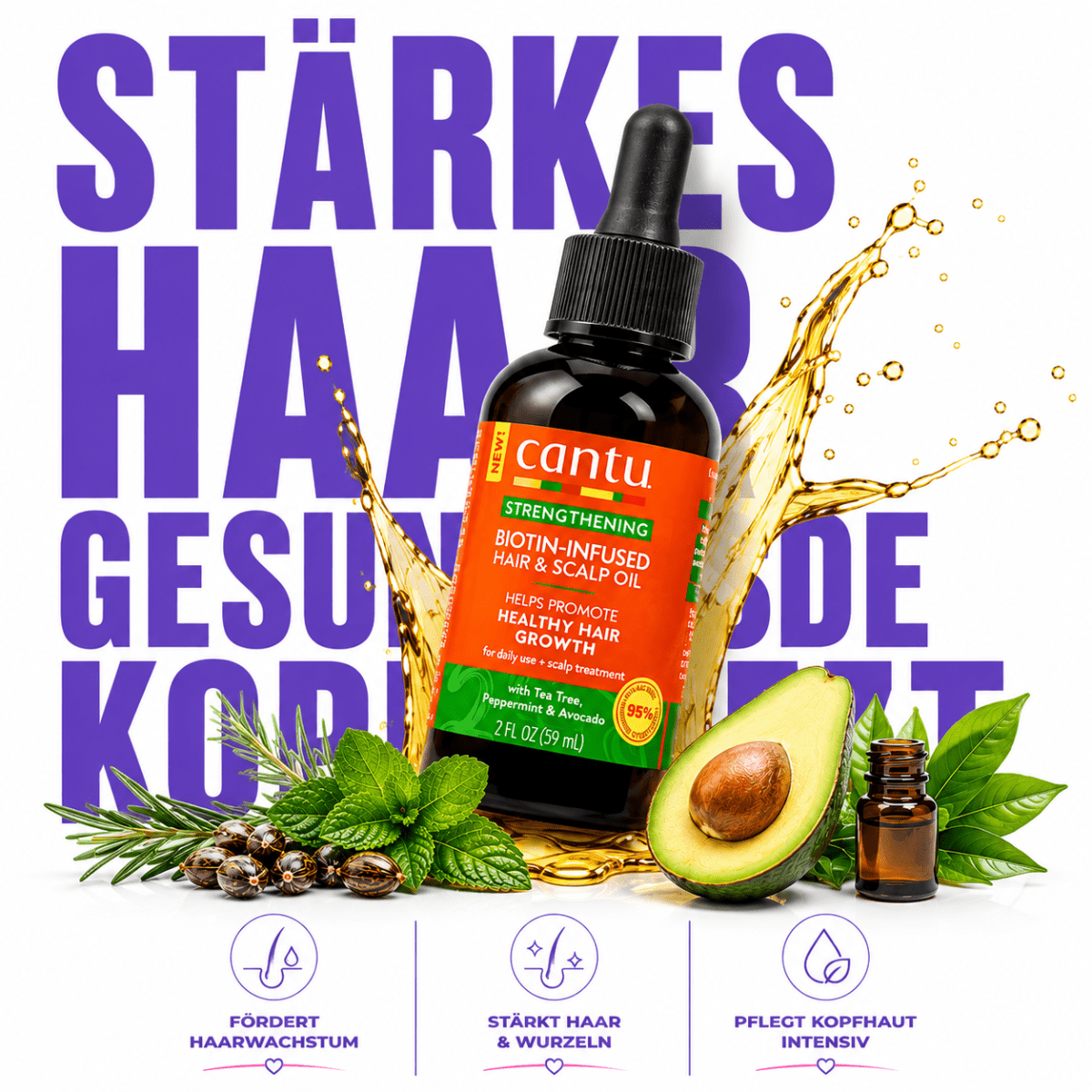 Cantu Strengthening Biotin-Infused Hair & Scalp Oil - Meerapa Deutschland