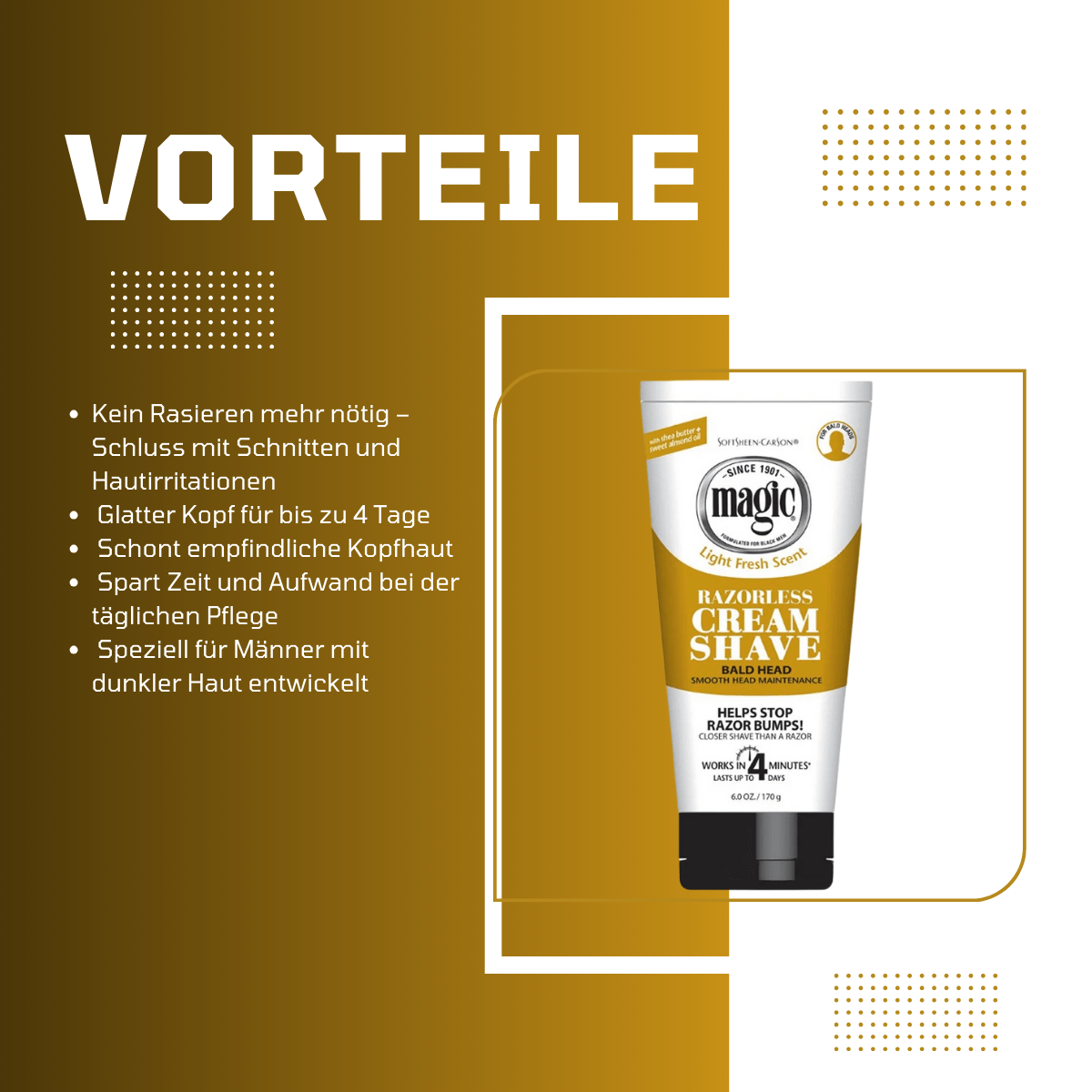 Magic Razorless Cream Shave - Bald Head - Meerapa Deutschland