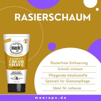 Magic Razorless Cream Shave - Bald Head - Meerapa Deutschland