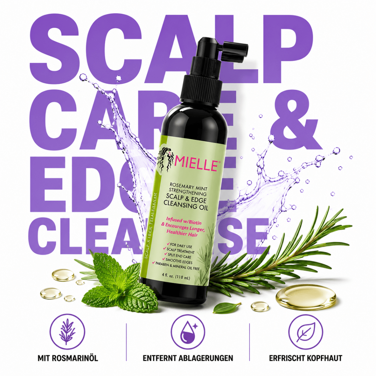 Mielle Rosemary Mint Scalp & Edge Cleansing Oil - Meerapa Deutschland