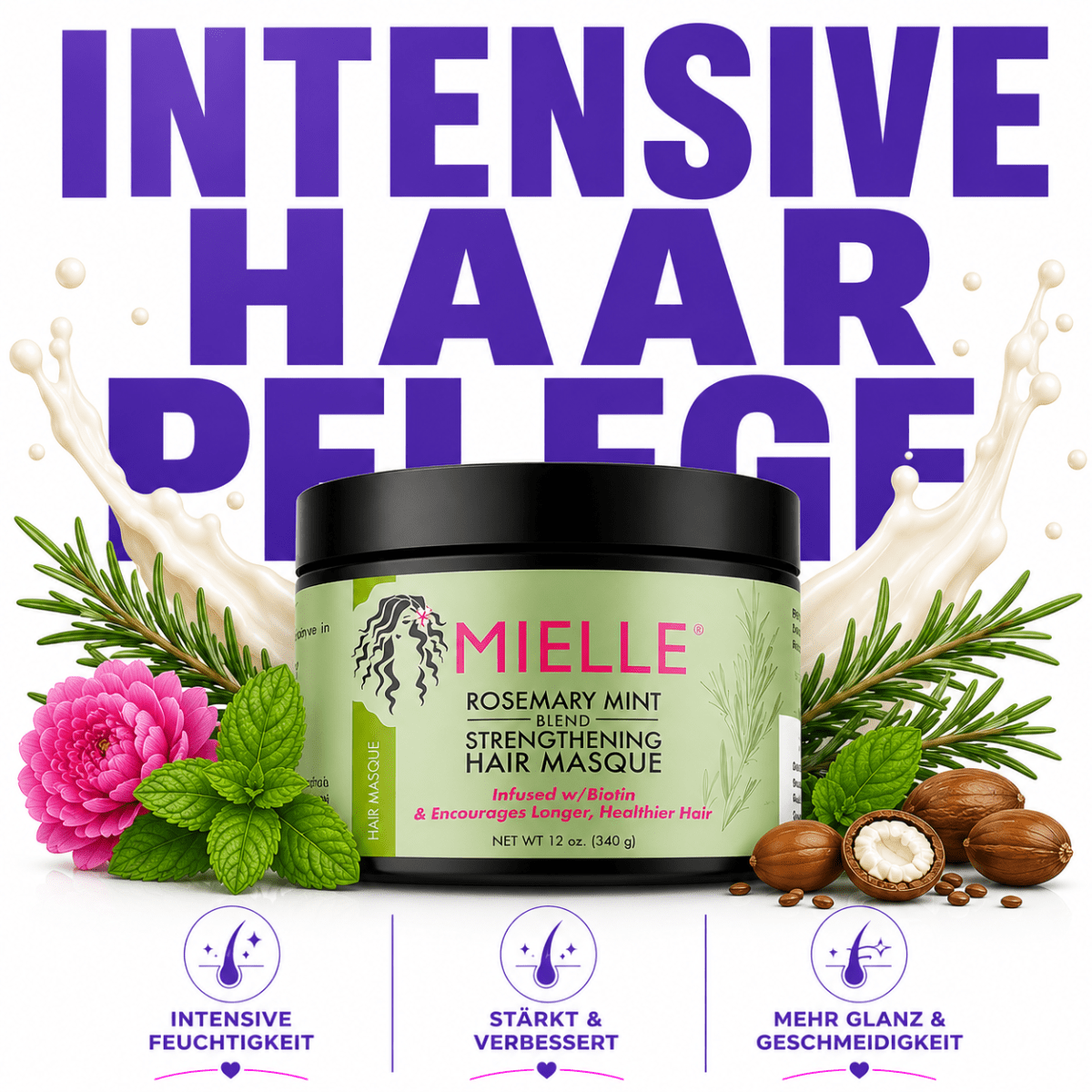 Mielle Rosemary Mint Strengthening Hair Masque - Meerapa Deutschland