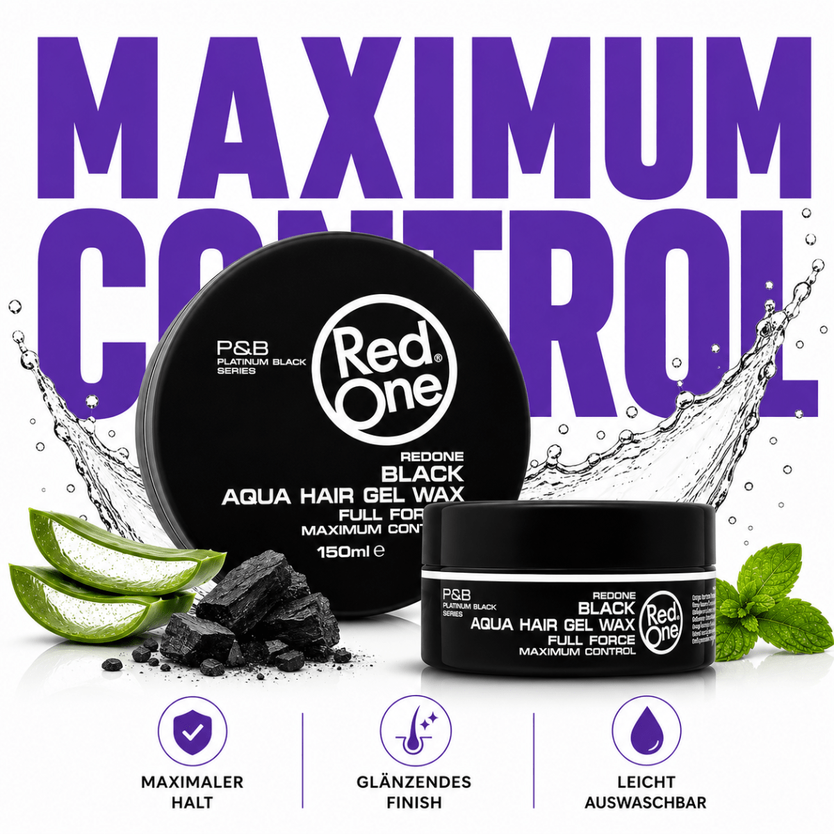 RedOne Aqua Hair Gel Wax Maximum Control - Black - Meerapa Deutschland