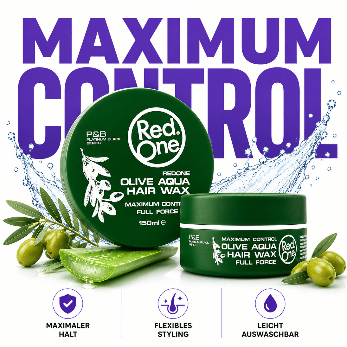 RedOne Aqua Hair Gel Wax Maximum Control - Olive - Meerapa Deutschland