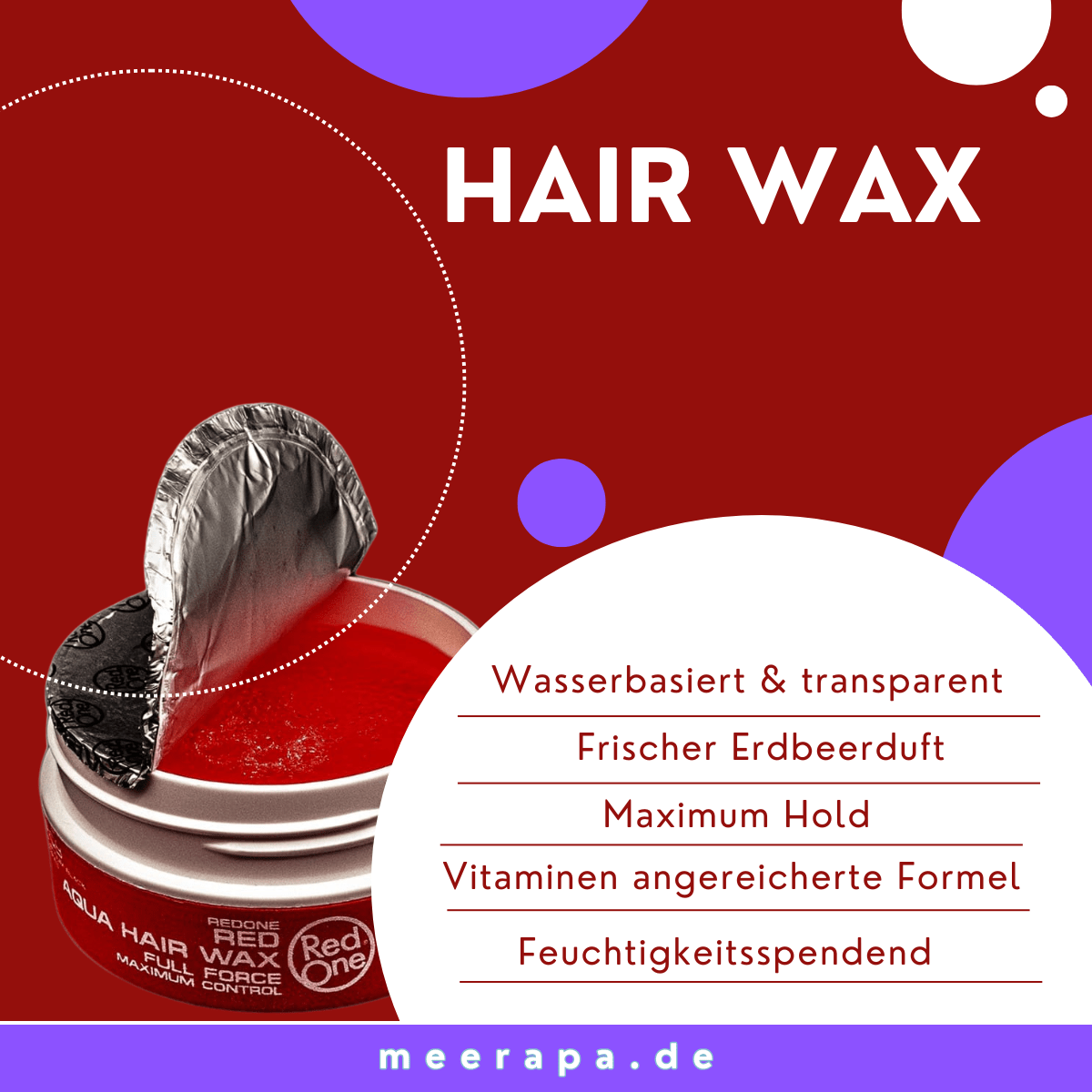 RedOne Aqua Hair Gel Wax Maximum Control - Red - Meerapa Deutschland