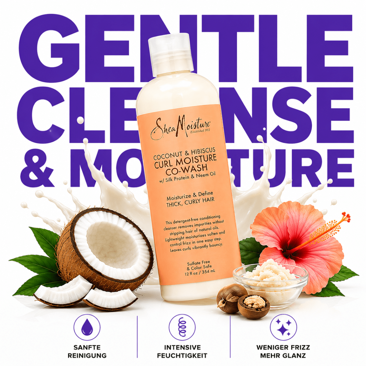 SheaMoisture Coconut & Hibiscus Curl Moisture Co-Wash - Meerapa Deutschland